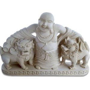 Hand Carved  Happy Buddha Stone Carving - 50cm