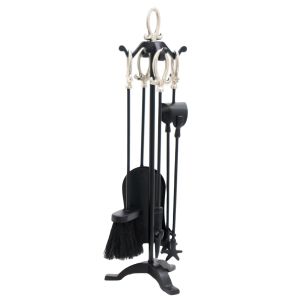 Tudor Companion Set Black, Nickel Finish Top - 63cm