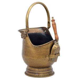 Large Coal Bucket with Shovel - Antique Brass 53cm