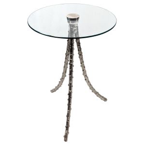 Aluminium Cactus Table Glass Top 69cm
