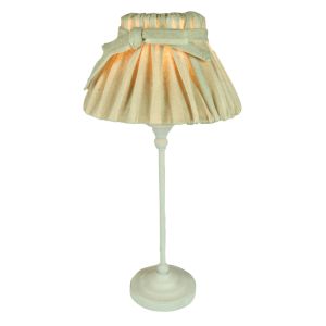 Vintage Cream Table Lamp with Linen Bow Shade 44cm