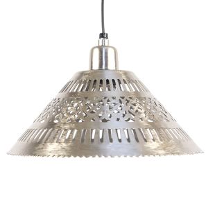 Pierced Nickel Hanging Lamp - 27cm