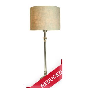 Table Lamp Nickel Base with Shade 62cm