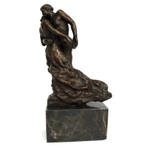 Couple Dancing Bronze Sculpture On Marble Base