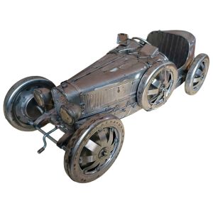Polished Metal 1920's l Vintage Boat Tail Grand Prix Race Car - 60cm