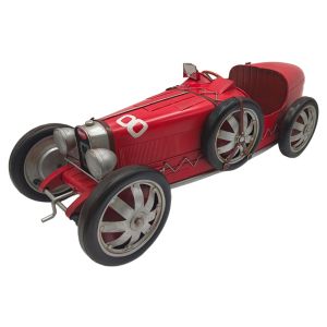 Red Metal 1920's Boat Tail Grand Prix Race Car - 60cm