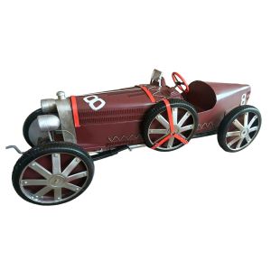 Dark Plum 1920's Metal Vintage Boat Tail Racing Car - 128 cm
