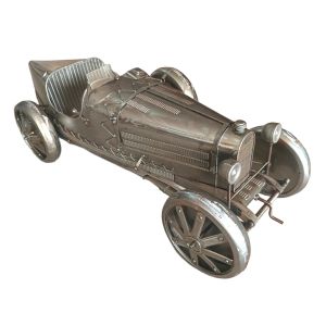 Polished Metal 1920's Vintage Boat Tail Racing Car - 124 cm