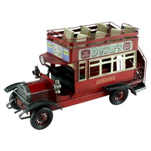 Vintage Red Open Top Bus - 33cm