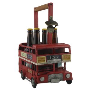 Red Double Decker Bus Bottle Carrier - 37cm