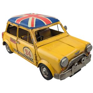 Nostalgic 60's Yellow Rally Car - 28cm  