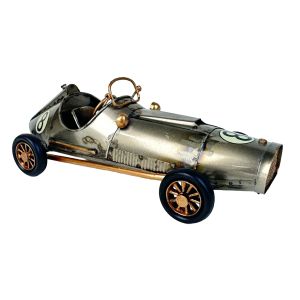 Vintage Race Car Polished Metal - 21cm