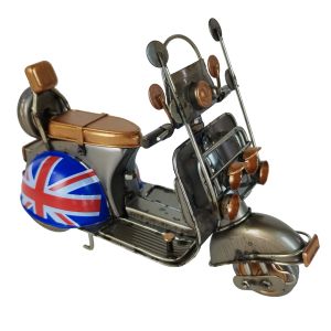 Union Jack Polished Metal Scooter - 17cm