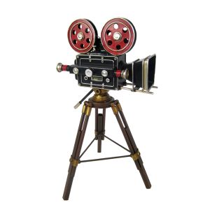 Vintage Movie Camera Replica on Tripod - 33cm