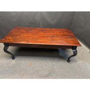 Acacia Coffee Table With Cast Iron Legs 120cm