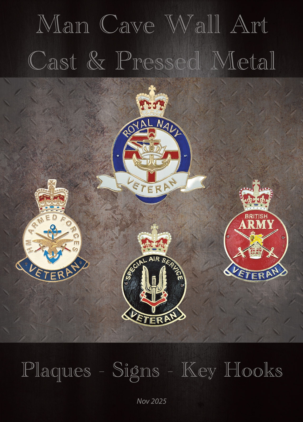 Man Cave Wall Art  / Cast Pressed Metal - Catalogue 2025 